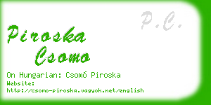 piroska csomo business card